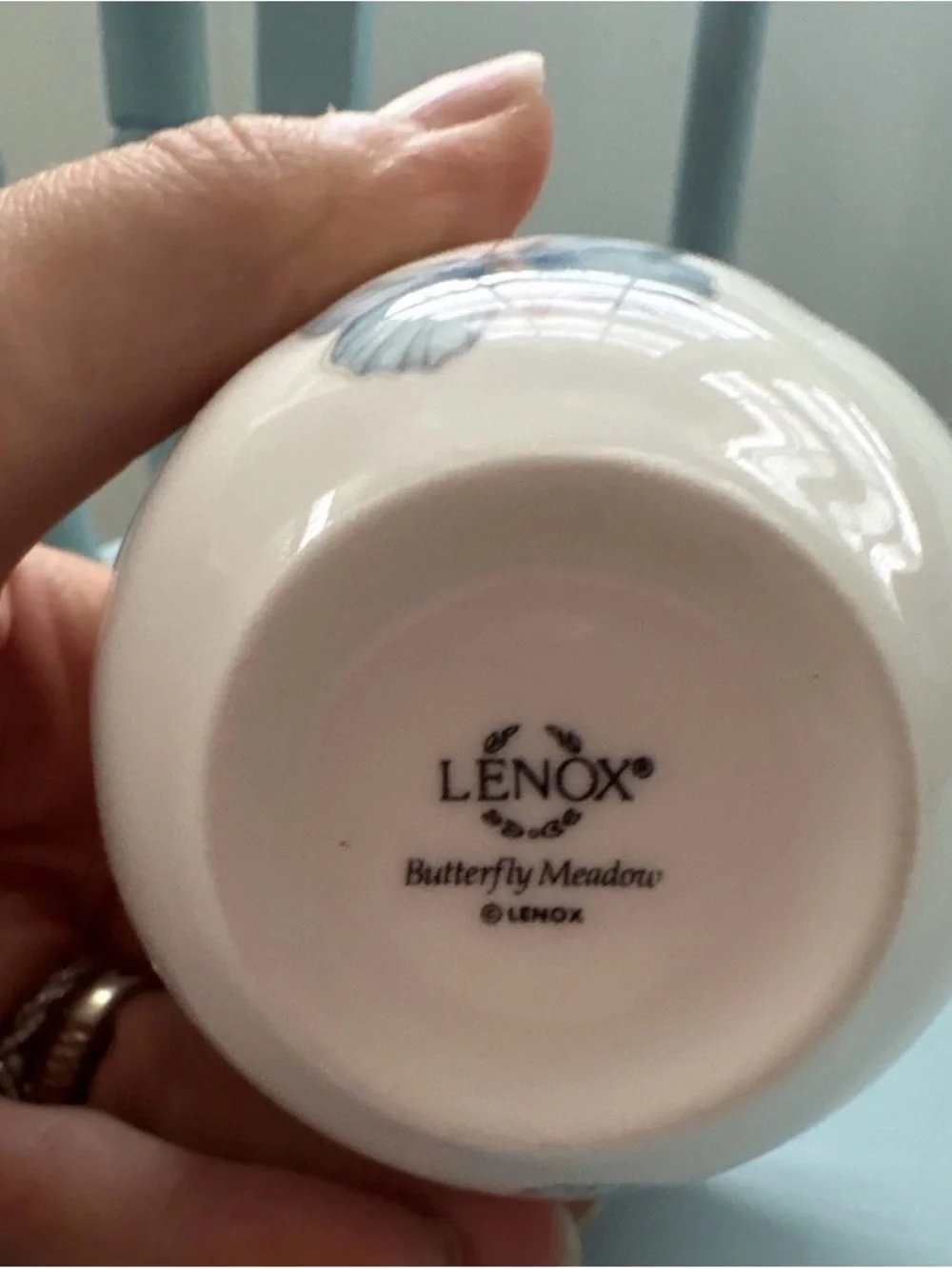 Lenox Pink and Butterfly meadow dessert Bowl